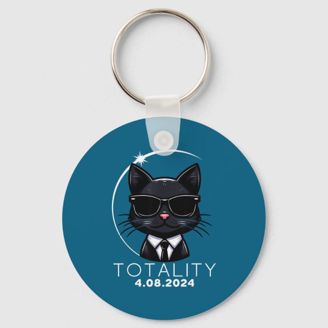 Women Totality Solar Eclipse Cat Sunglasses Key Ring (Front)