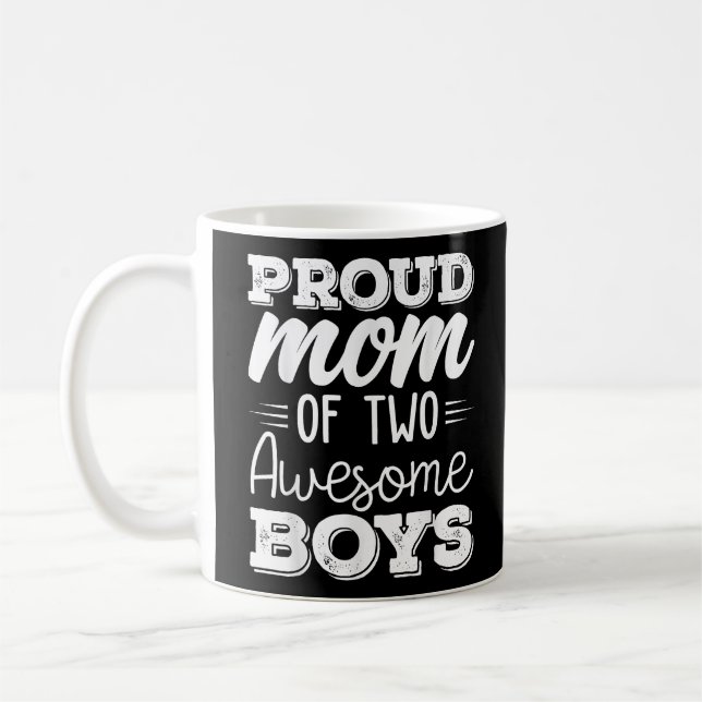 Women Two Mum of 2 Boys Mother's Day  65 Coffee Mug (Left)