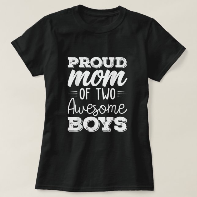 Women Two Mum of 2 Boys Mother's Day  65 T-Shirt (Design Front)