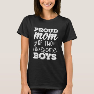 Women Two Mum of 2 Boys Mother's Day 65 T-Shirt