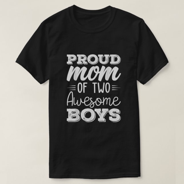 Women Two Mum of 2 Boys Mother's Day  65 T-Shirt (Design Front)
