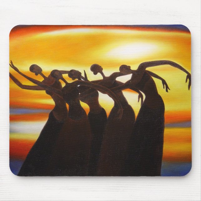 Women Unite under the Sunset African Art Mousepad (Front)