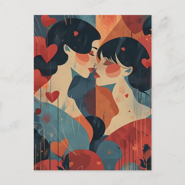 Women Valentine's Day LGBTQ Postcard (Front)