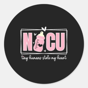 Women Valentines Day Nicu Nurse Tiny Humans Stole  Classic Round Sticker