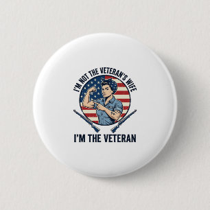 Women Veteran Patriotic Vintage Engraving Shirt De 6 Cm Round Badge
