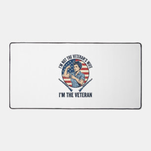 Women Veteran Patriotic Vintage Engraving Shirt De Desk Mat