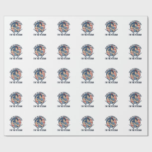 Women Veteran Patriotic Vintage Engraving Shirt De Wrapping Paper