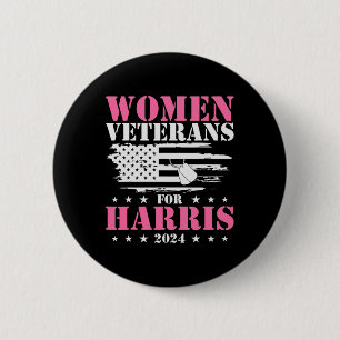 Women Veterans For Harris 2024  6 Cm Round Badge