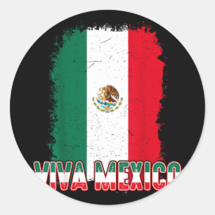 Women Viva Mexico Flag Men Kids Boy Mexican Classic Round Sticker