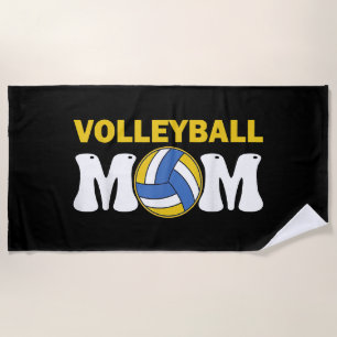Women Volleyball Mum Shirt Game Day Funny Player Beach Towel