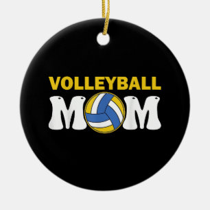 Women Volleyball Mum Shirt Game Day Funny Player Ceramic Ornament