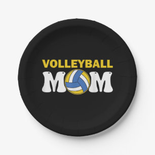 Women Volleyball Mum Shirt Game Day Funny Player Paper Plate