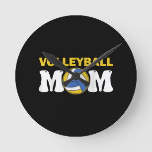 Women Volleyball Mum Shirt Game Day Funny Player Round Clock