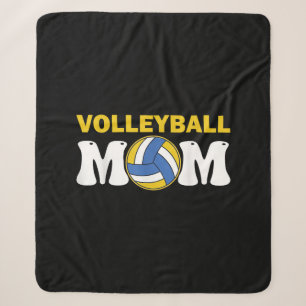 Women Volleyball Mum Shirt Game Day Funny Player Sherpa Blanket