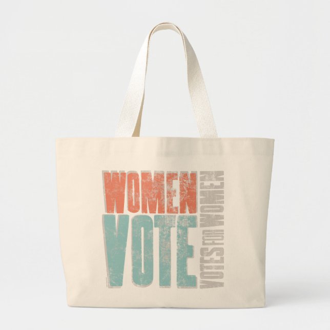 Women Vote / Orange–Water Large Tote Bag (Front)