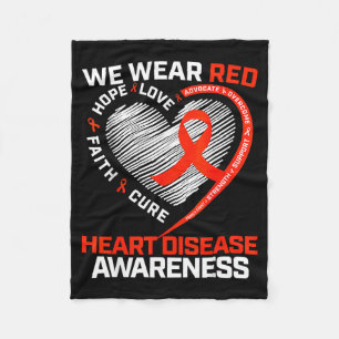 Women We Wear Red Heart Disease Awareness Fleece Blanket