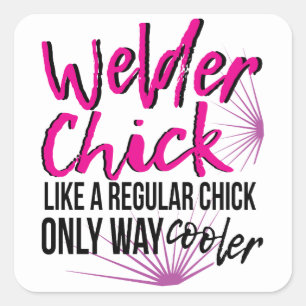 Women Welder Way Cooler Funny  Welding Humourous Square Sticker