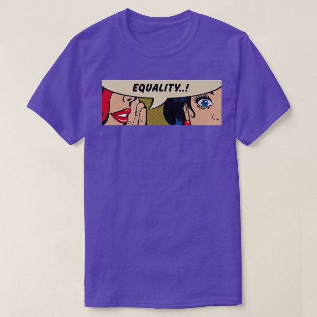 Women WhisperingEqualityFeminismComic Pop Art6375  T-Shirt (Design Front)