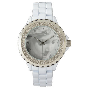 *~* Women White Marble Beautiful Angel Watch