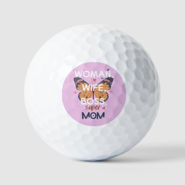 Women, wife, boss, super mum golf balls (Front)