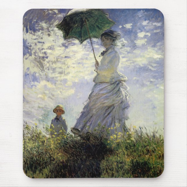 Women with a Parasol ~ Madame Monet with Her Son Mouse Pad (Front)