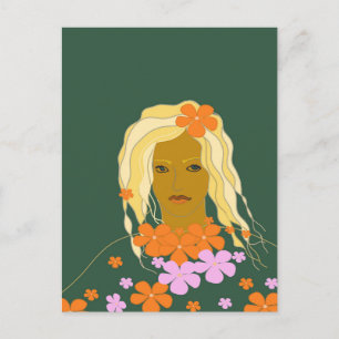 Women With Flowers Postcard
