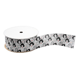 Women With Lipstick Pattern Grosgrain Ribbon