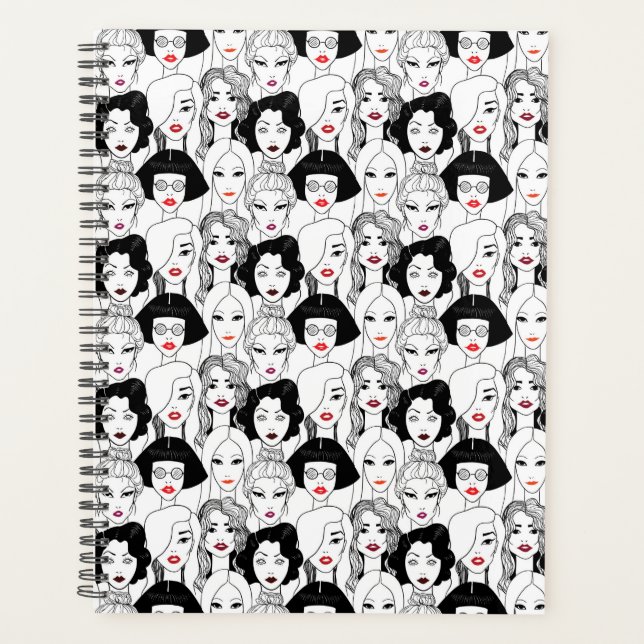 Women With Lipstick Pattern Planner (Front)