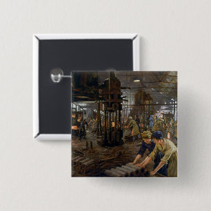 Women Working at a Munitions a Factory WW1 1918 15 Cm Square Badge