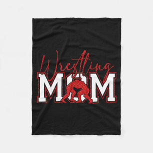Women Wrestling Mom Funny Wrestle Wrestler Mothers Fleece Blanket