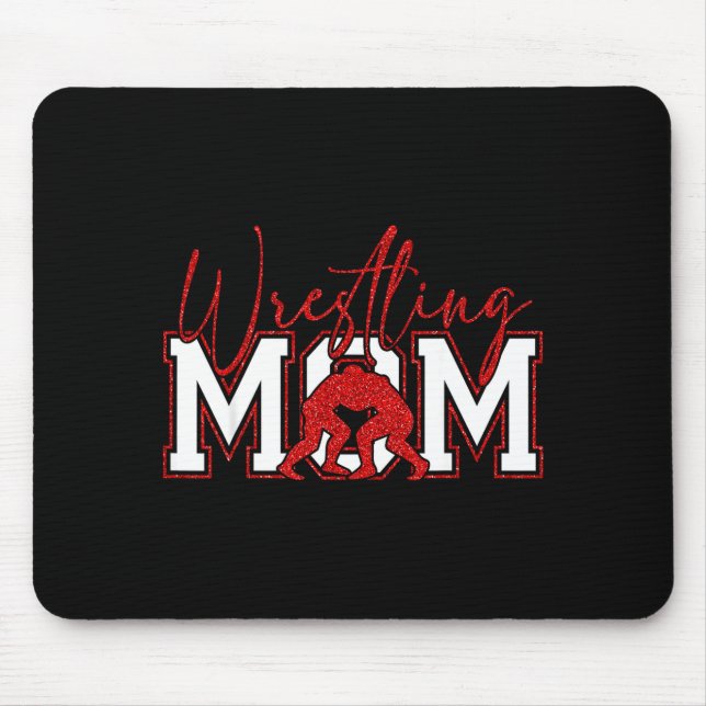 Women Wrestling Mom Funny Wrestle Wrestler Mothers Mouse Pad (Front)