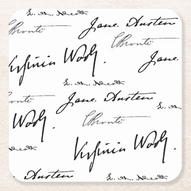 Women Writers Square Paper Coaster (Front)