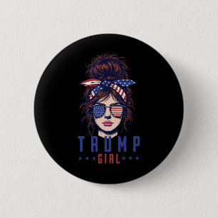 Women Yes I'm A Trump Girl Get Over It Trump 2024 6 Cm Round Badge