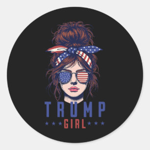 Women Yes I'm A Trump Girl Get Over It Trump 2024 Classic Round Sticker
