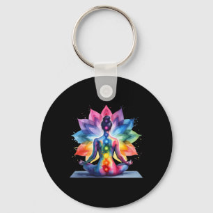 Women Yoga Meditation Spiritual Body Energy Chakra Key Ring