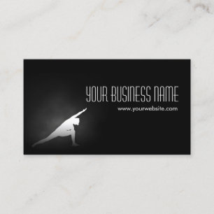 Women Yoga Pose Fitness Dark Business Card