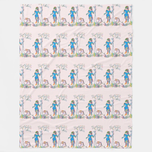 womenms thinking space fleece blanket (Front)