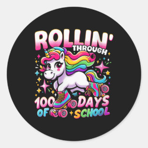 Womens 100 Days Of School Girls Teacher 100th Day Classic Round Sticker