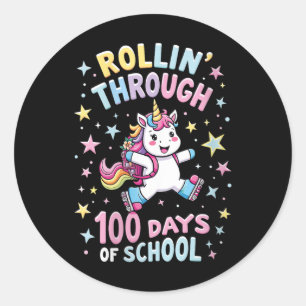 Womens 100 Days Of School Girls Teacher 100th Day  Classic Round Sticker