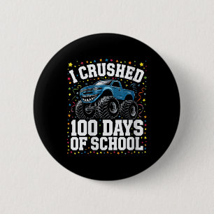 Womens 100 Days Of School Monster Truck Boy Girl K 6 Cm Round Badge