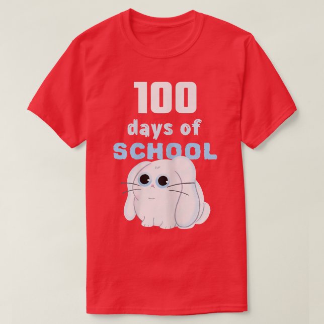 Womens 100 Days of School  Teacher  Cute Bunny  Cu T-Shirt (Design Front)