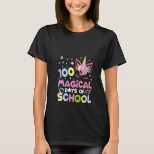 Womens 100 Magical Days Of School Cute Unicorn Gif T-Shirt