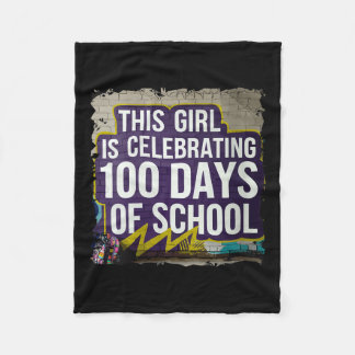 Womens 100th Day Funny Outfit For Girls 100 Days O Fleece Blanket