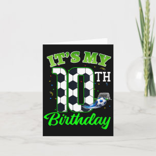 Womens 10th Birthday Football Boy Girl Kids Soccer Card