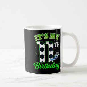 Womens 11th Birthday Football Boy Girl Kids Soccer Coffee Mug
