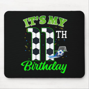 Womens 11th Birthday Football Boy Girl Kids Soccer Mouse Pad