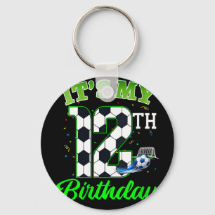 Womens 12th Birthday Football Boy Girl Kids Soccer Key Ring