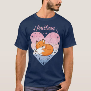 Womens 14 Year Old Cute Fox Birthday Girl 14th B-d T-Shirt