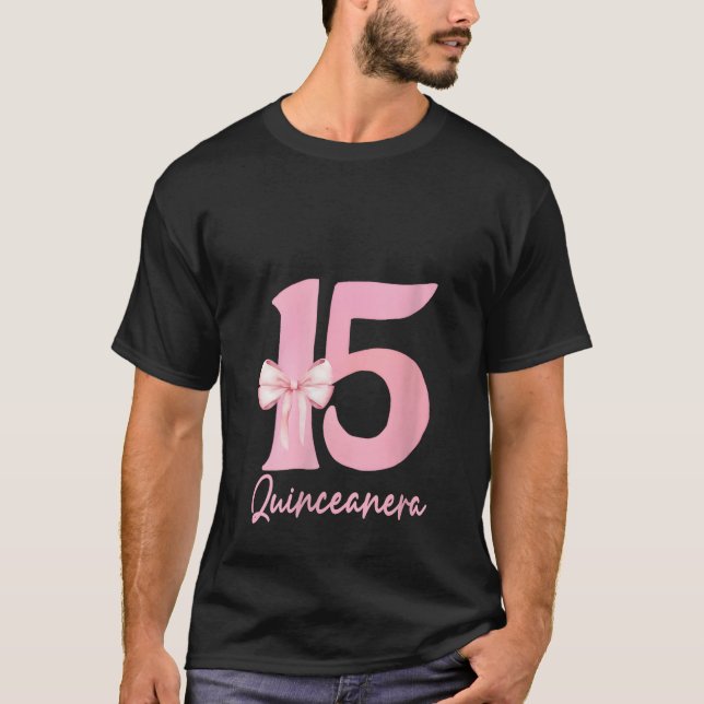 Womens 15 Year Old Birthday Outfit Mis Quince Pink T-Shirt (Front)