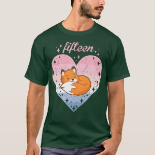 Womens 15 Year Old Cute Fox Birthday Girl 15th B-d T-Shirt